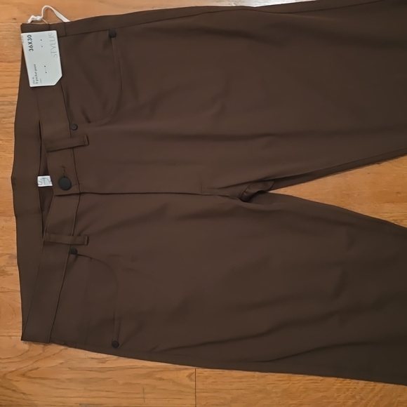 STYLUS BRAND MENS BROWN SLIM FIT 5 POCKET STRETCH PANTS SIZE 36X30 - Picture 1 of 11
